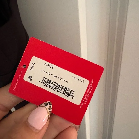 Spanx AirEssentials Side Stripe Tank Midi Dress Very Black Sleeveless Size L NWT - Picture 5 of 8